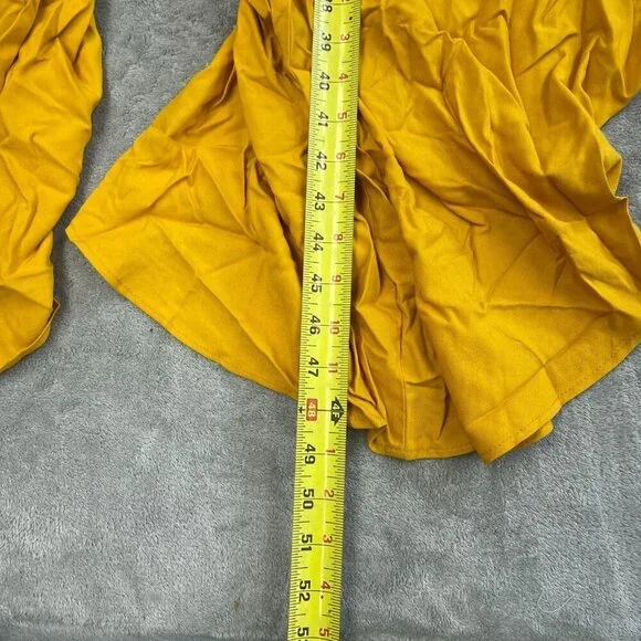 Vince Camuto Womens Yellow Ruffle Hem Jumpsuit S 100% Rayon NWT 6136 - Picture 6 of 8